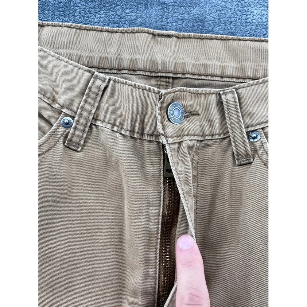 Levis 514 Straight Fit Pants Mens 37x30 Tan Khaki Cotton Twill Trousers Classic